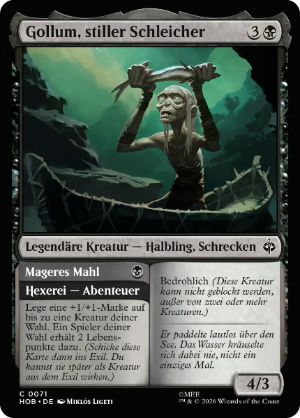 Sammelkarten MTG Gollum, stiller Schleicher HOB #71 Foil (DEU)