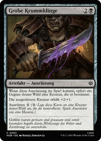 Sammelkarten MTG Grobe Krummklinge HOB #63 Foil (DEU)