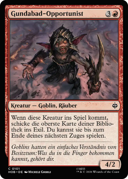 Sammelkarten MTG Gundabad-Opportunist HOB #101 Foil (DEU) 