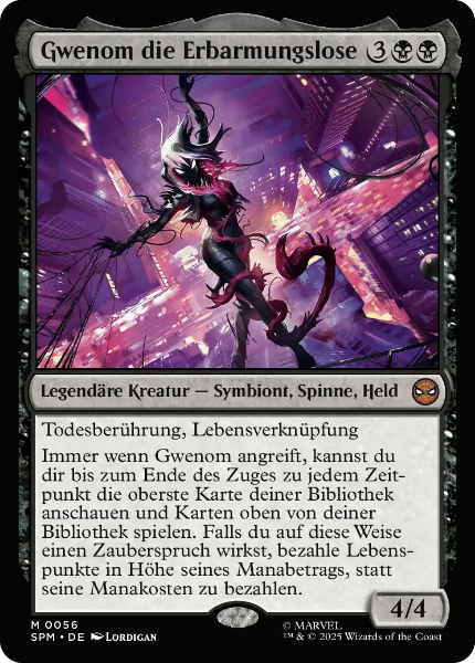 Sammelkarten MTG Gwenom die Erbarmungslose SPM #56