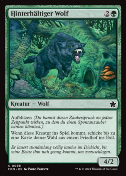 Sammelkarten MTG Hinterhältiger Wolf FDN #98 (DEU)