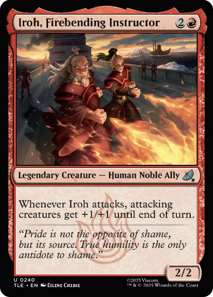 Sammelkarten MTG Iroh, Firebending Instructor TLE #240 Foil
