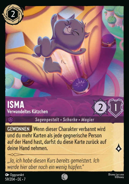Sammelkarten Lorcana Isma - Verwandeltes Kätzchen 59/204