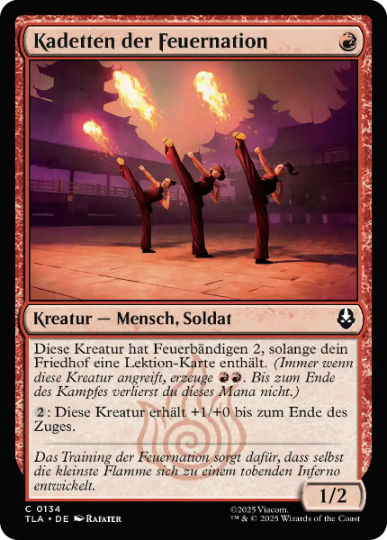 Sammelkarten MTG Kadetten der Feuernation TLA 134