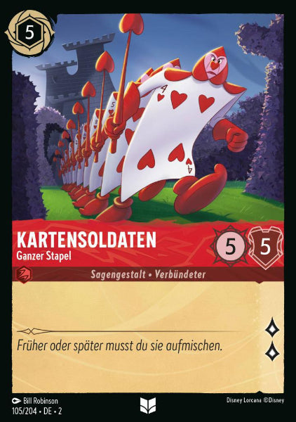 Sammelkarten Lorcana Kartensoldaten - Ganzer Stapel 105/204