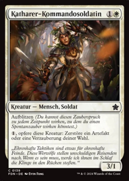 Sammelkarten MTG Katharer-Kommandosoldatin FDN #139 (DEU)