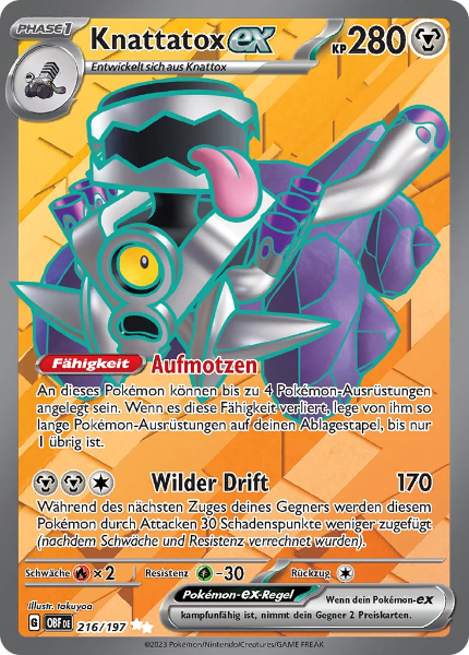 Sammelkarten Pokemon Knattatox ex 216/197 Holo