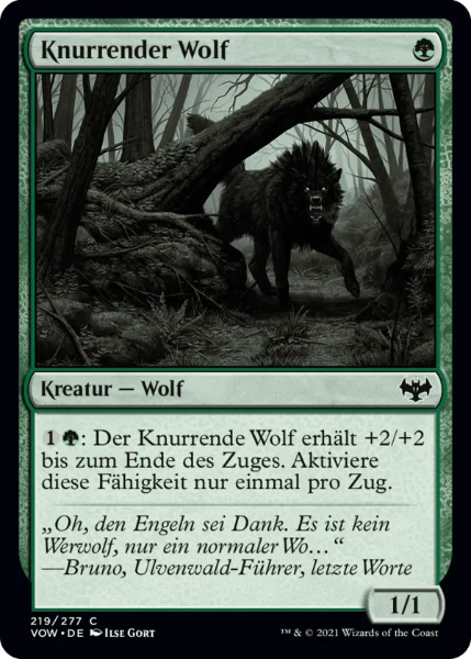 Sammelkarten MTG Knurrender Wolf VOW 219