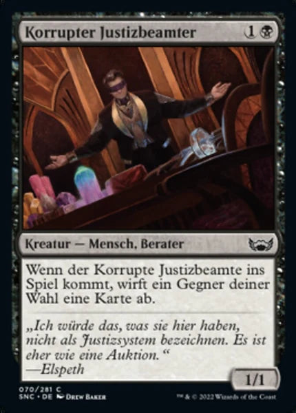 Sammelkarten MTG Korrupter Justizbeamter SNC #70 (DEU)