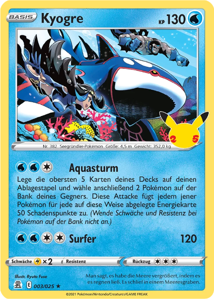 Sammelkarten Pokemon Kyogre 003/025 HOLO