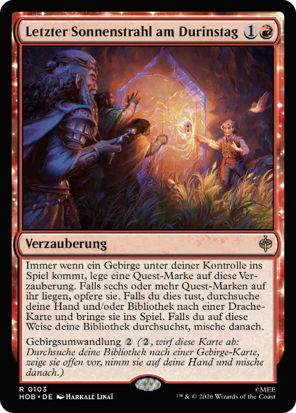 Sammelkarten MTG Letzter Sonnenstrahl am Durinstag HOB #103 