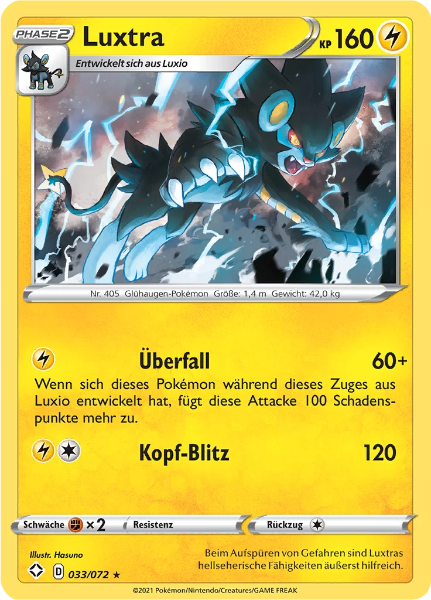 Sammelkarten Pokemon Luxtra 033/072 Holo
