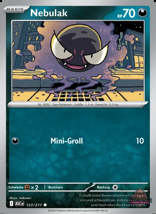Sammelkarten Pokemon Nebulak 123/217  Cosmo Holo