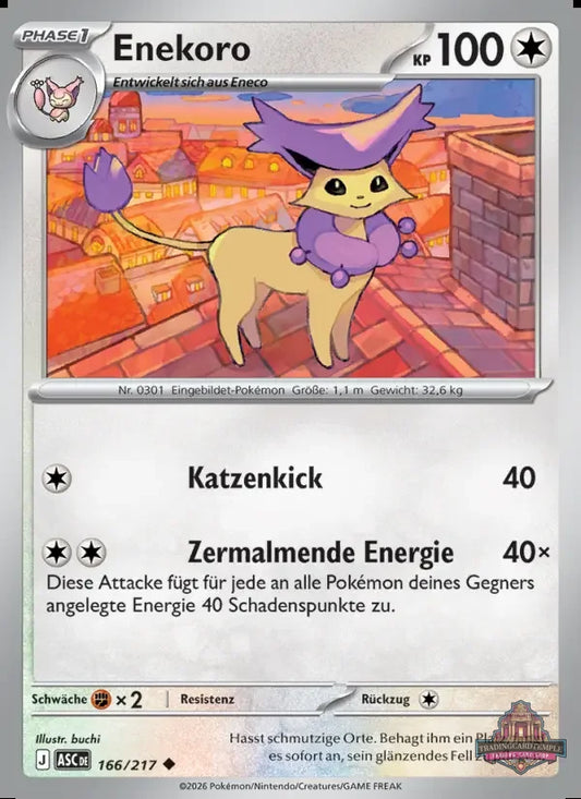 Sammelkarten Pokemon Enekoro 166/217 Reverse Holo