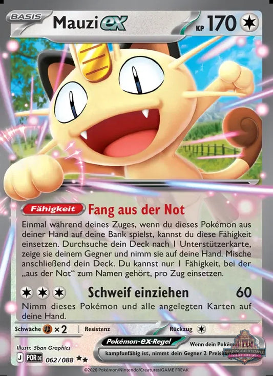 Sammelkarten Pokemon Mauzi ex 062/088