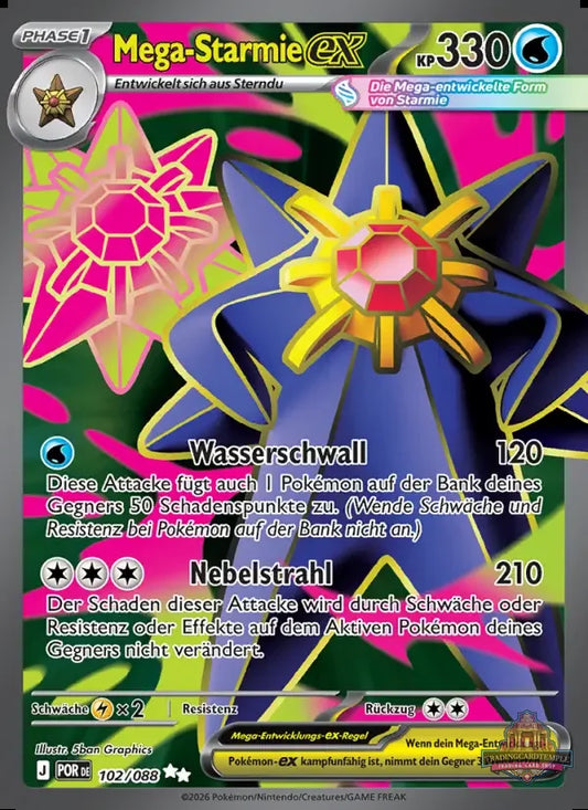 Sammelkarten Pokemon Mega-Starmie ex 102/088