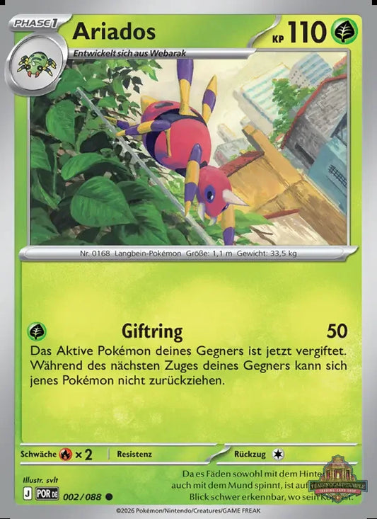 Sammelkarten Pokemon Ariados 002/088