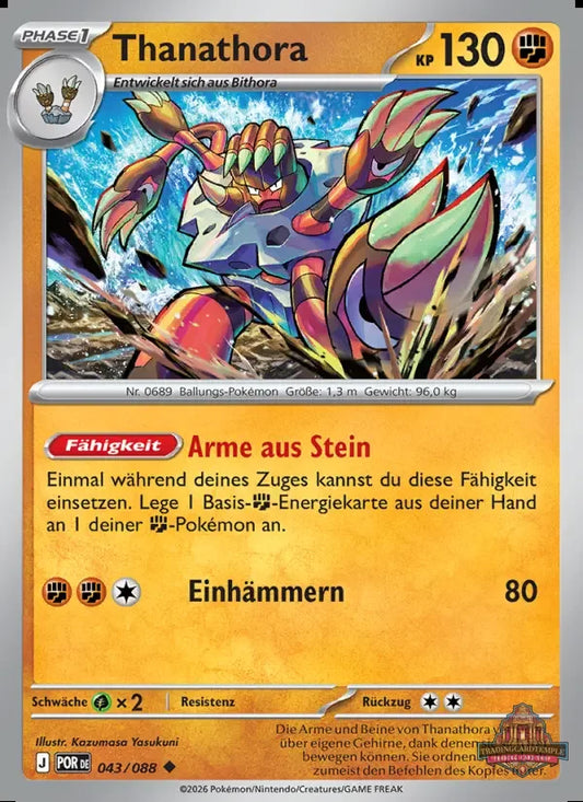 Sammelkarten Pokemon Thanathora 043/088 Reverse Holo