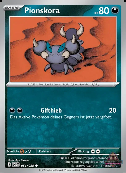 Sammelkarten Pokemon Pionskora 051/088 Reverse Holo