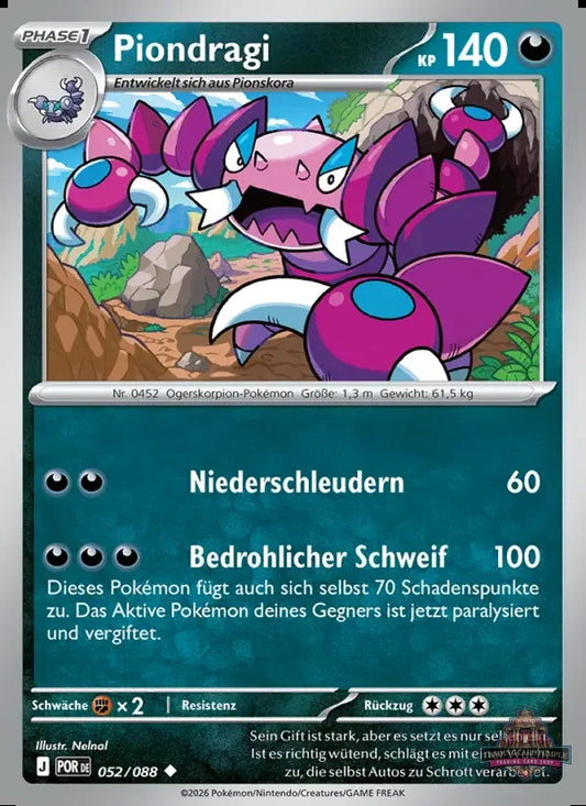 Sammelkarten Pokemon Piondragi 052/088 Reverse Holo