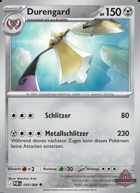 Sammelkarten Pokemon Durengard 058/088 