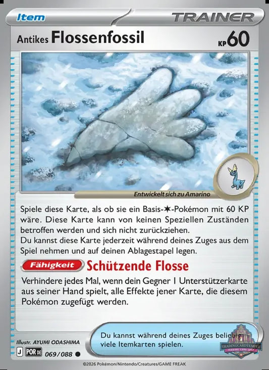 Sammelkarten Pokemon Antikes Flossenfossil 069/088 Reverse Holo