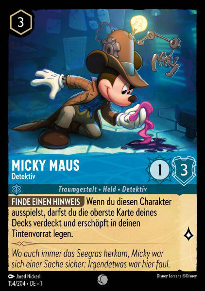 Sammelkarten Lorcana Micky Maus - Detektiv 154/204