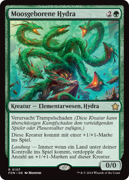 Sammelkarten MTG Moosgeborene Hydra FDN #107 