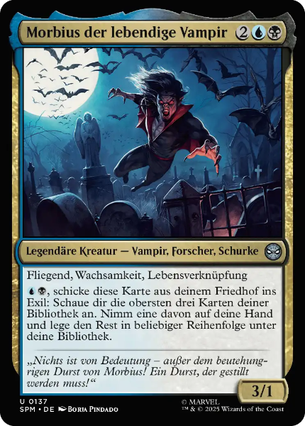 Sammelkarten MTG Morbius der lebendige Vampir SPM #137