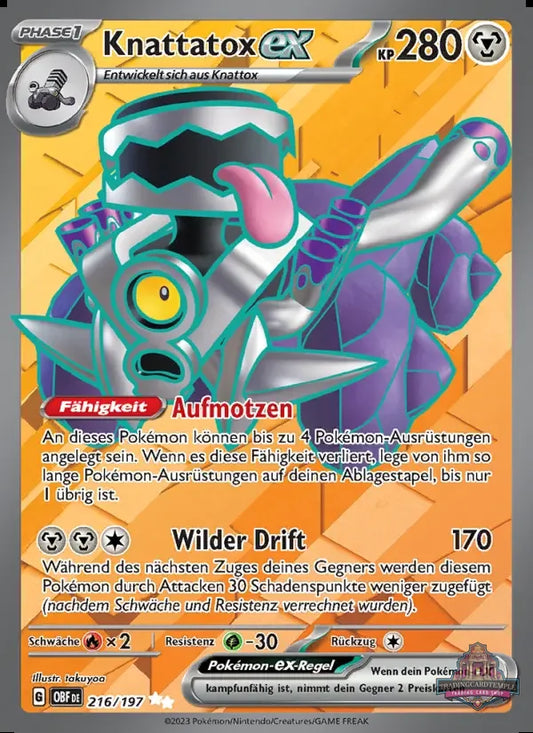 Sammelkarten Pokemon Knattatox ex 216/197 