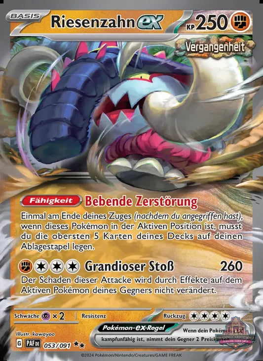 Sammelkarten Pokemon Riesenzahn ex 053/091