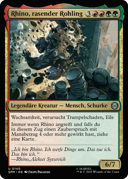 Sammelkarten MTG Rhino, rasender Rohling SPM #140