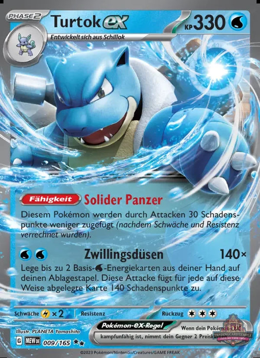 Sammelkarten Pokemon Turtok ex 009/165