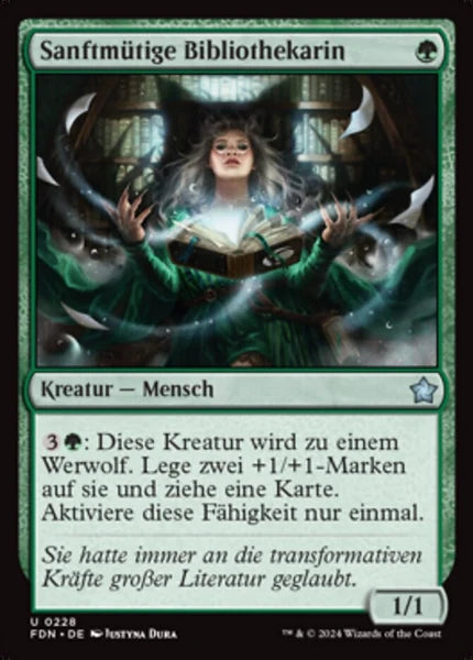 Sammelkarten MTG Sanftmütige Bibliothekarin FDN #228 (DEU)