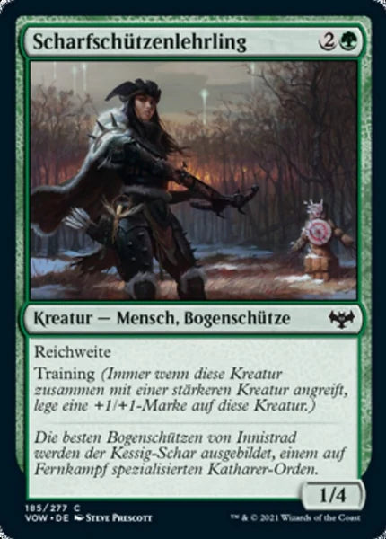 Sammelkarten MTG Scharfschützenlehrling VOW #185 (DEU)