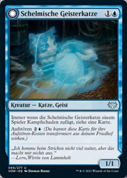 Sammelkarten MTG Schelmische Geisterkatze // Katzenhafte Neugier VOW #69 (DEU)