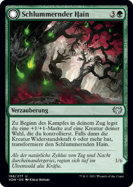 Sammelkarten MTG Schlummernder Hain / Knorriger Hainschreiter VOW 198
