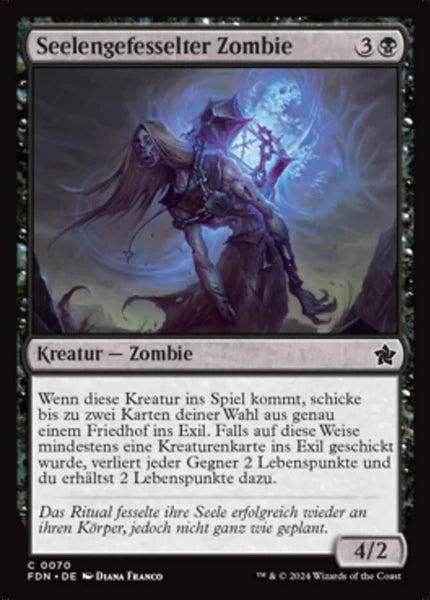 Sammelkarten MTG Seelengefesselter Zombie FDN #70 (DEU)