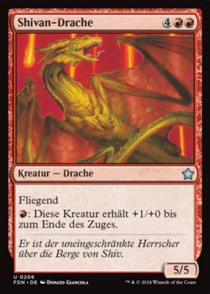 Sammelkarten MTG Shivan-Drache FDN #206 (DEU)