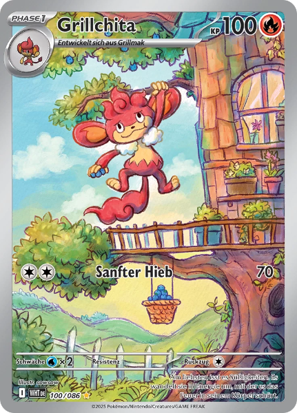 Sammelkarten Pokemon Grillchita 100/086 Fullart 
