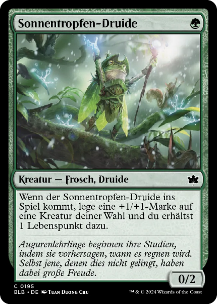 Sammelkarten Bloomburrow Sonnentropfen-Druide #195