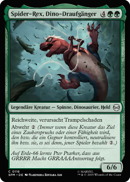 Sammelkarten MTG Spider-Rex, Dino-Draufgänger SPM #116