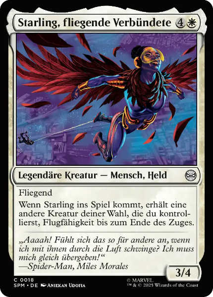 Sammellkarten MTG Starling, fliegende Verbündete SPM #18