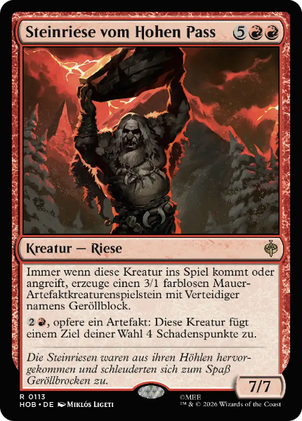 Sammelkarten MTG Steinriese vom Hohen Pass HOB #113 (DEU)