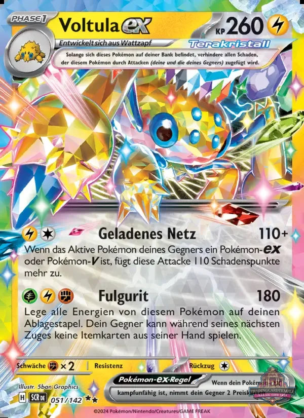 Sammelkarten Pokemon Voltula ex 051/142