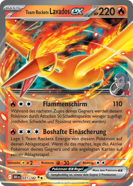 Sammelkarten Pokemon Team Rockets Lavados ex 031/182