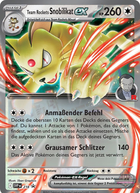 Sammelkarten Pokemon Team Rockets Snobilikat ex 218 Promo