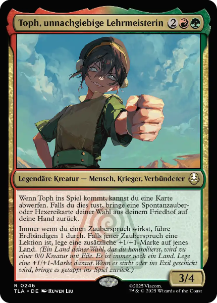 Sammelkarten MTG Toph, unnachgiebige Lehrmeisterin TLA 246 Foil