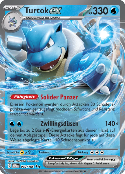 Sammelkarten Pokemon Turtok ex 009/165 Holo