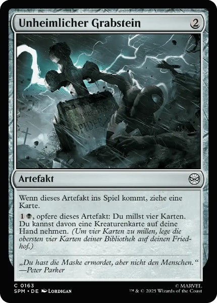 Sammelkarten MTG Unheimlicher Grabstein SPM #163